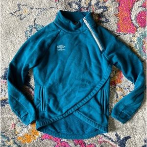 Umbro Teal Girls 6 Half Zip Sweatshirt